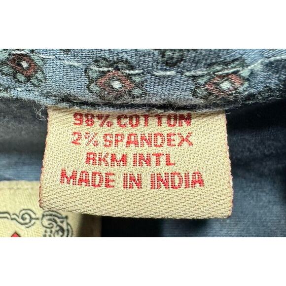 Rafter C Pro Flex 45 Performance Mens LS Blue Floral Button Up Shirt - Size M - Picture 5 of 5